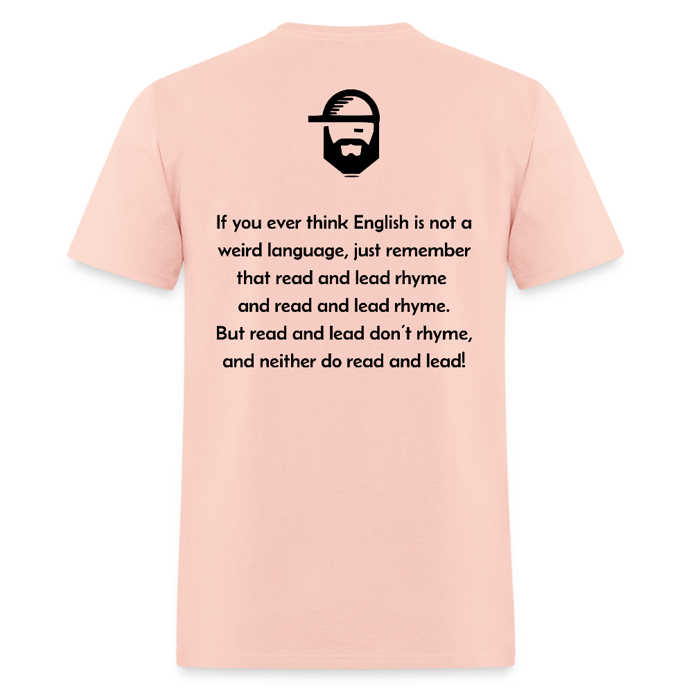 english is weird dad joke shirt - blush pink 