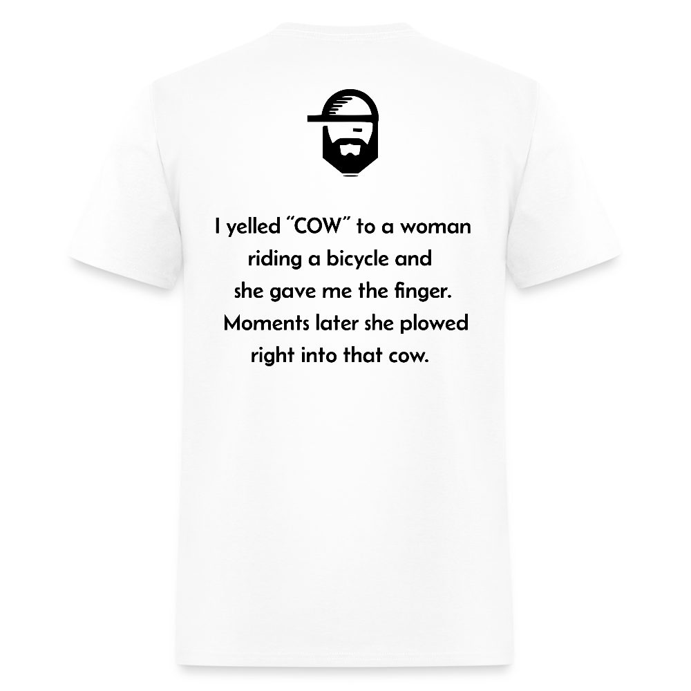 cow dad joke shirt - white