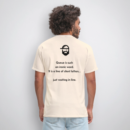 Queue Dad Joke Shirt - natural