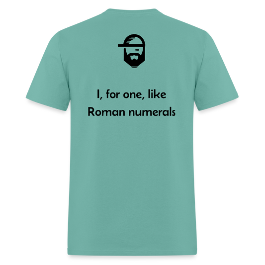Roman Numerals Dad Joke Shirt - aquatic