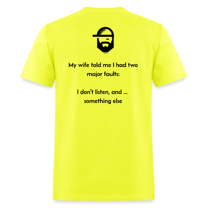 Faults Dad Joke Shirt - safety green