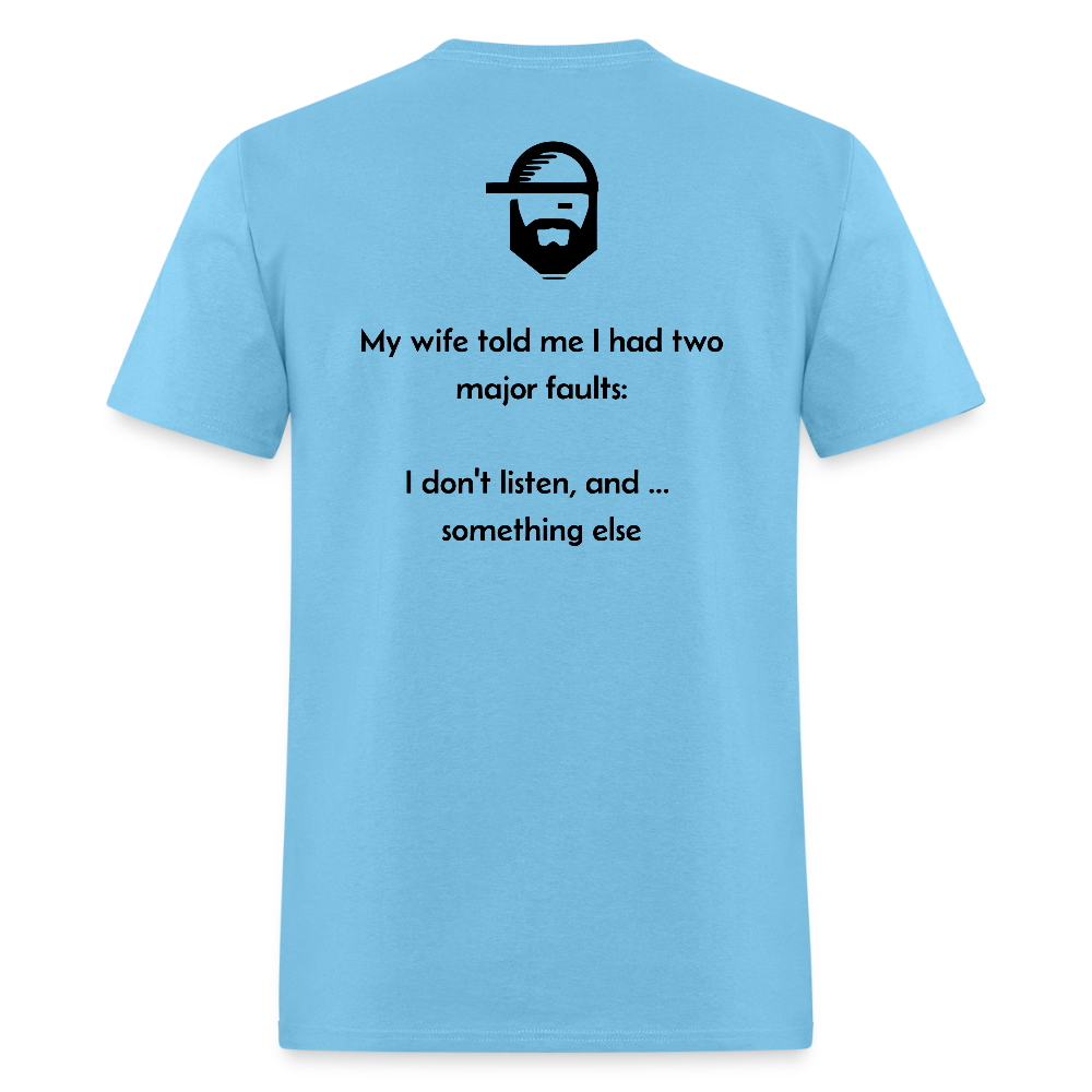 Faults Dad Joke Shirt - aquatic blue