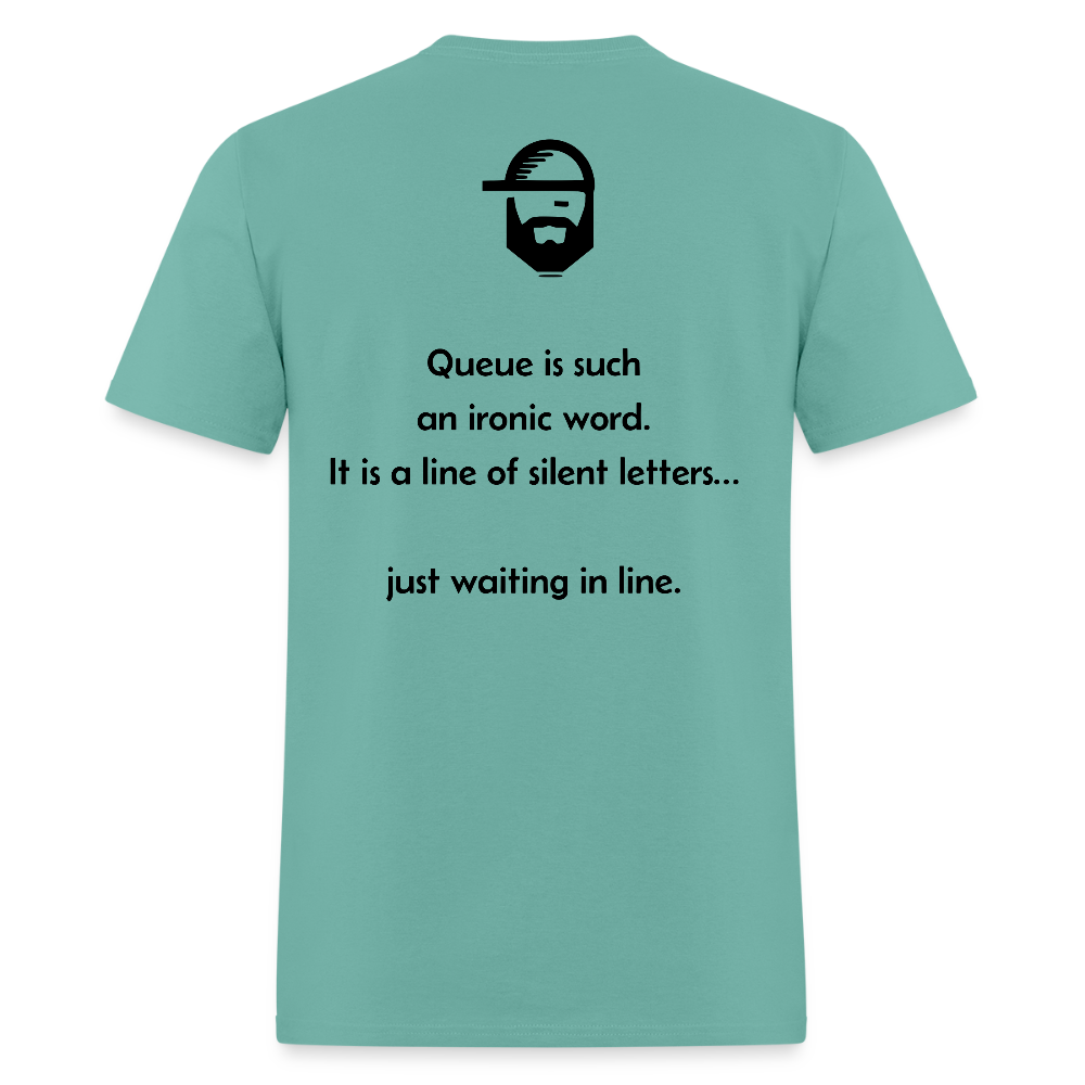 queue dad joke shirt - aquatic