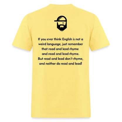 English is Weird Dad Joke Shirt - cornsilk