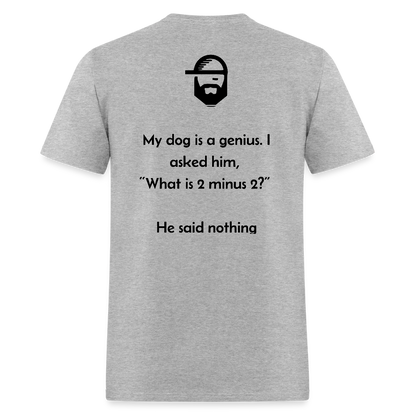 Smart Dog Dad Joke Shirt - heather gray