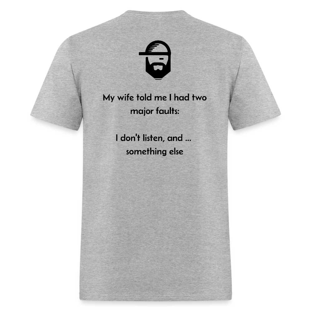 faults dad joke shirt - heather gray