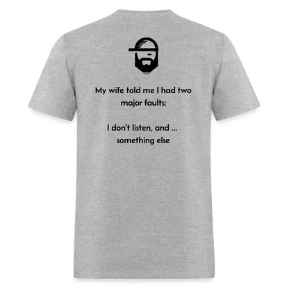 Faults Dad Joke Shirt - heather gray