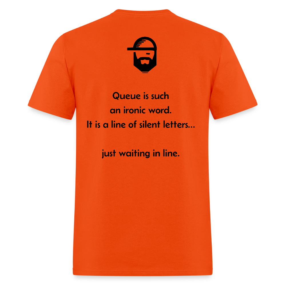 Queue Dad Joke Shirt - orange