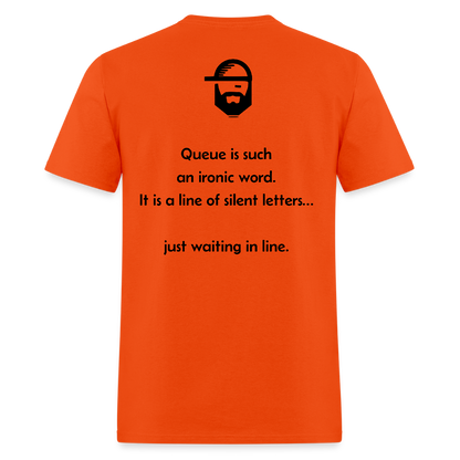 Queue Dad Joke Shirt - orange