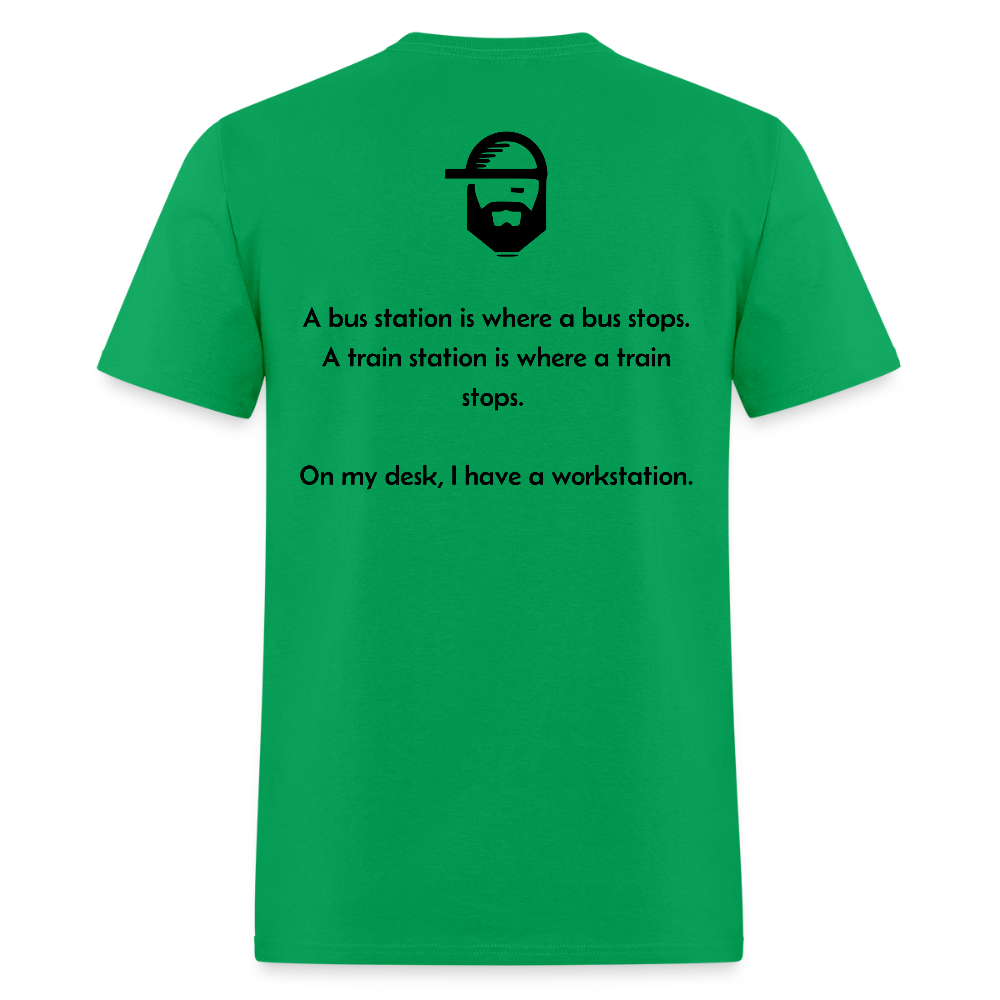 workstation dad joke shirt - bright green