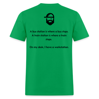 Workstation Dad Joke Shirt - bright green