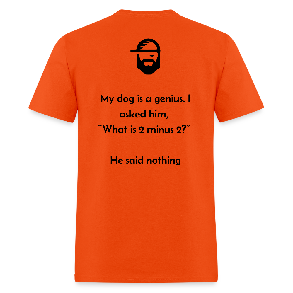 smart dog dad joke shirt - orange
