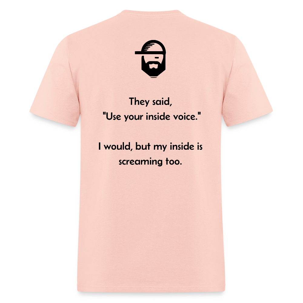 inside voice dad joke shirt - blush pink 