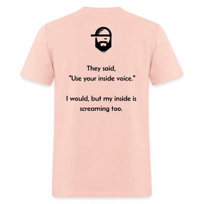 Inside Voice Dad Joke Shirt - blush pink 