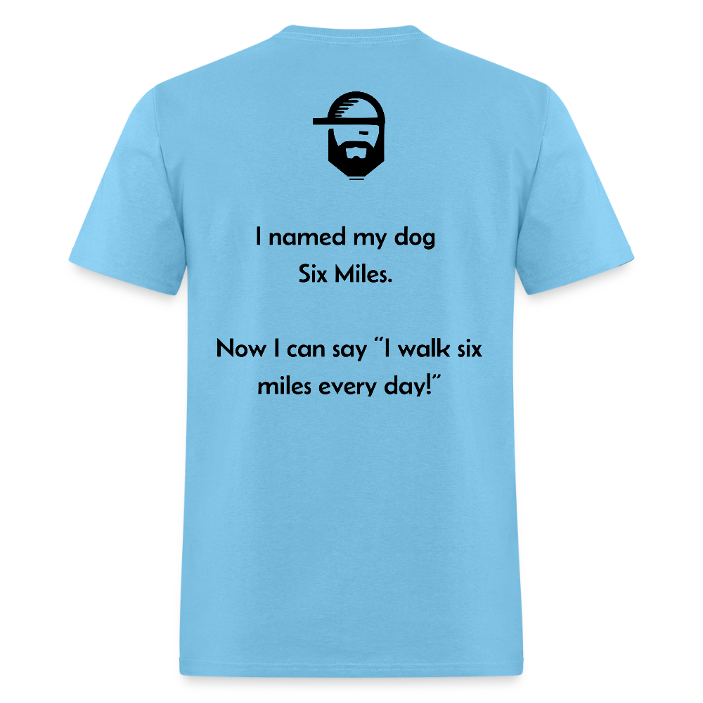 dog names dad joke shirt - aquatic blue