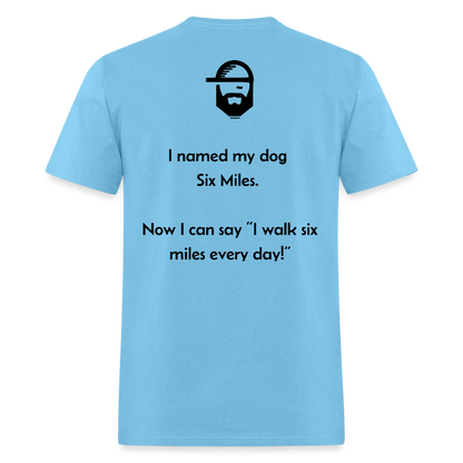 Dog Names Dad Joke Shirt - aquatic blue